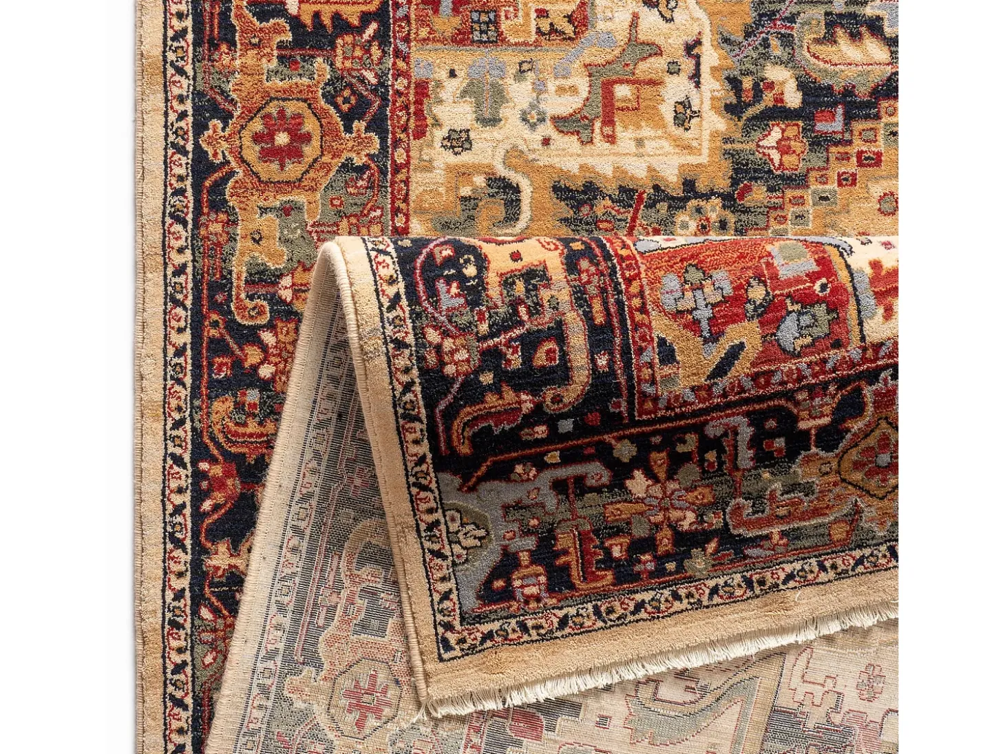 Alfombra oriental tejida de lana 200x290 cm Beige Saharna