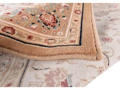 Alfombra oriental tejida con ribete 133x190 cm Beige Dolna