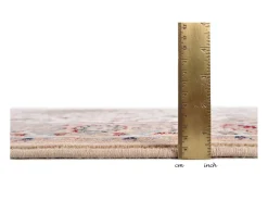 Alfombra oriental tejida con ribete 240x340 cm Beige Dolna