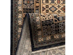 Alfombra oriental tejida de lana 120x145 cm azul multi Saharna