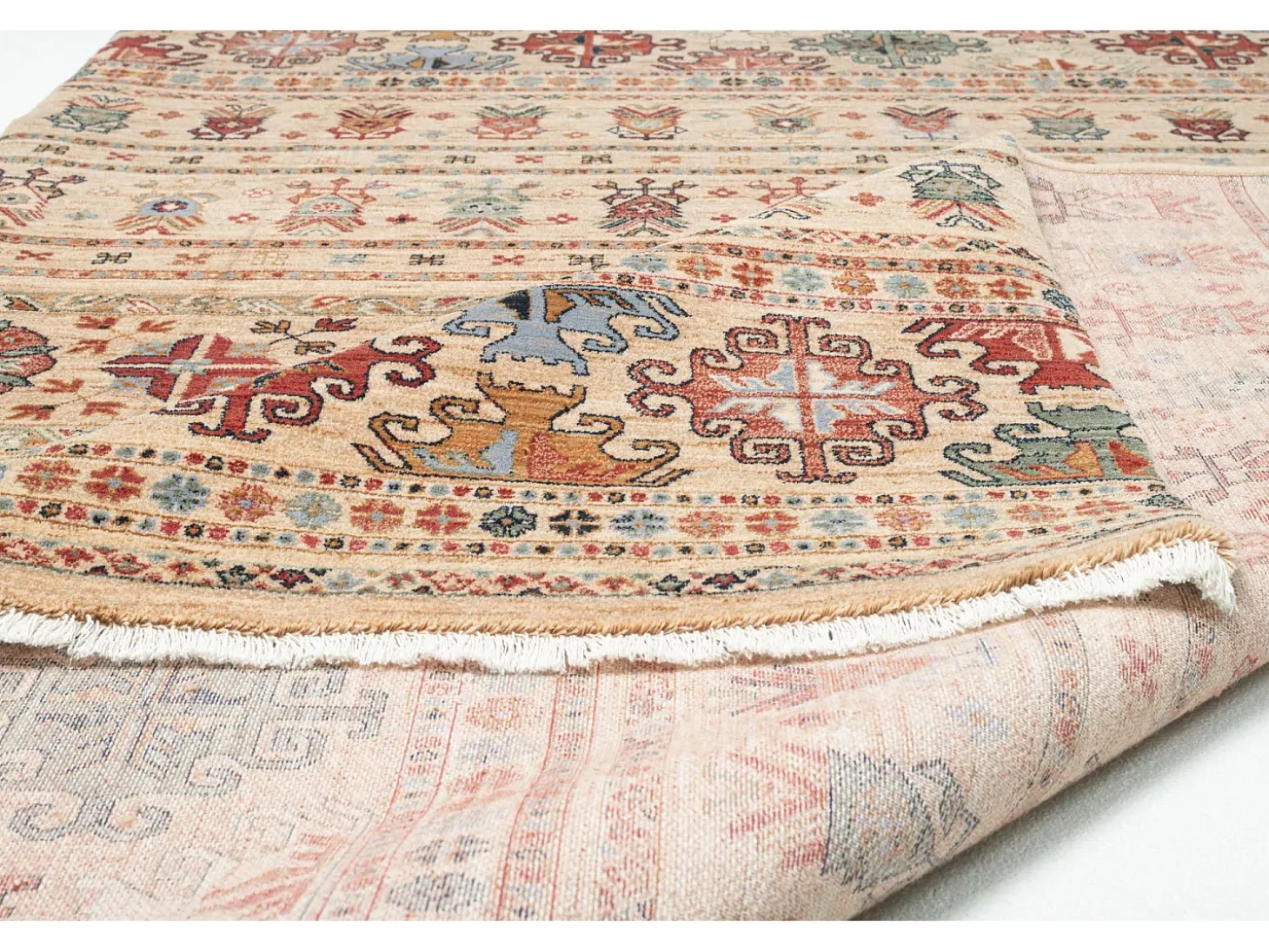 Alfombra oriental tejida de lana 300x380 cm Beige Saharna