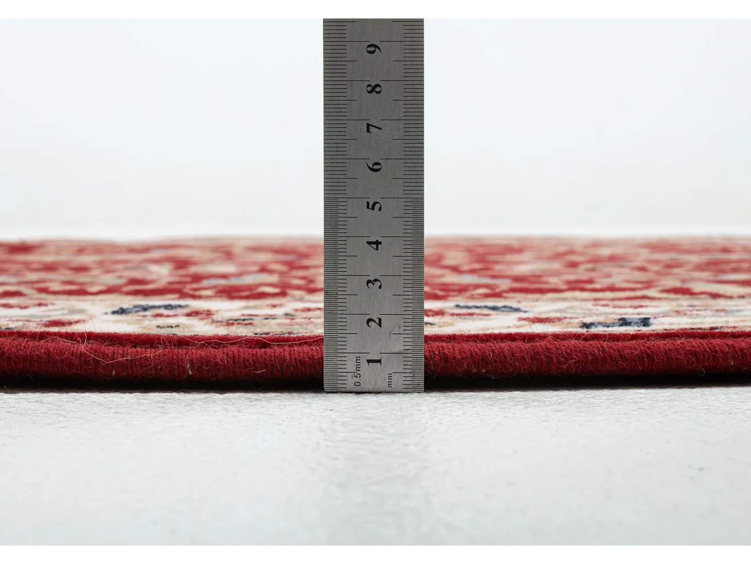 Alfombra oriental tejida con ribete 240x240 cm Rojo Dolna