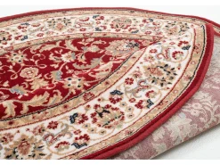 Alfombra oriental tejida con ribete 240x240 cm Rojo Dolna