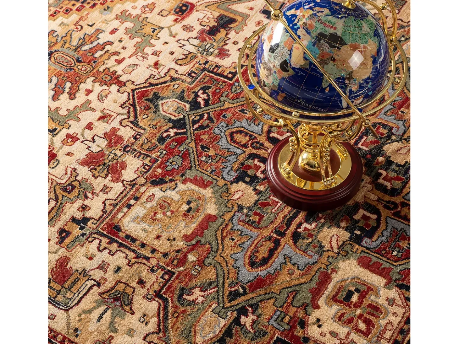 Alfombra oriental tejida de lana 250x340 cm Beige Saharna