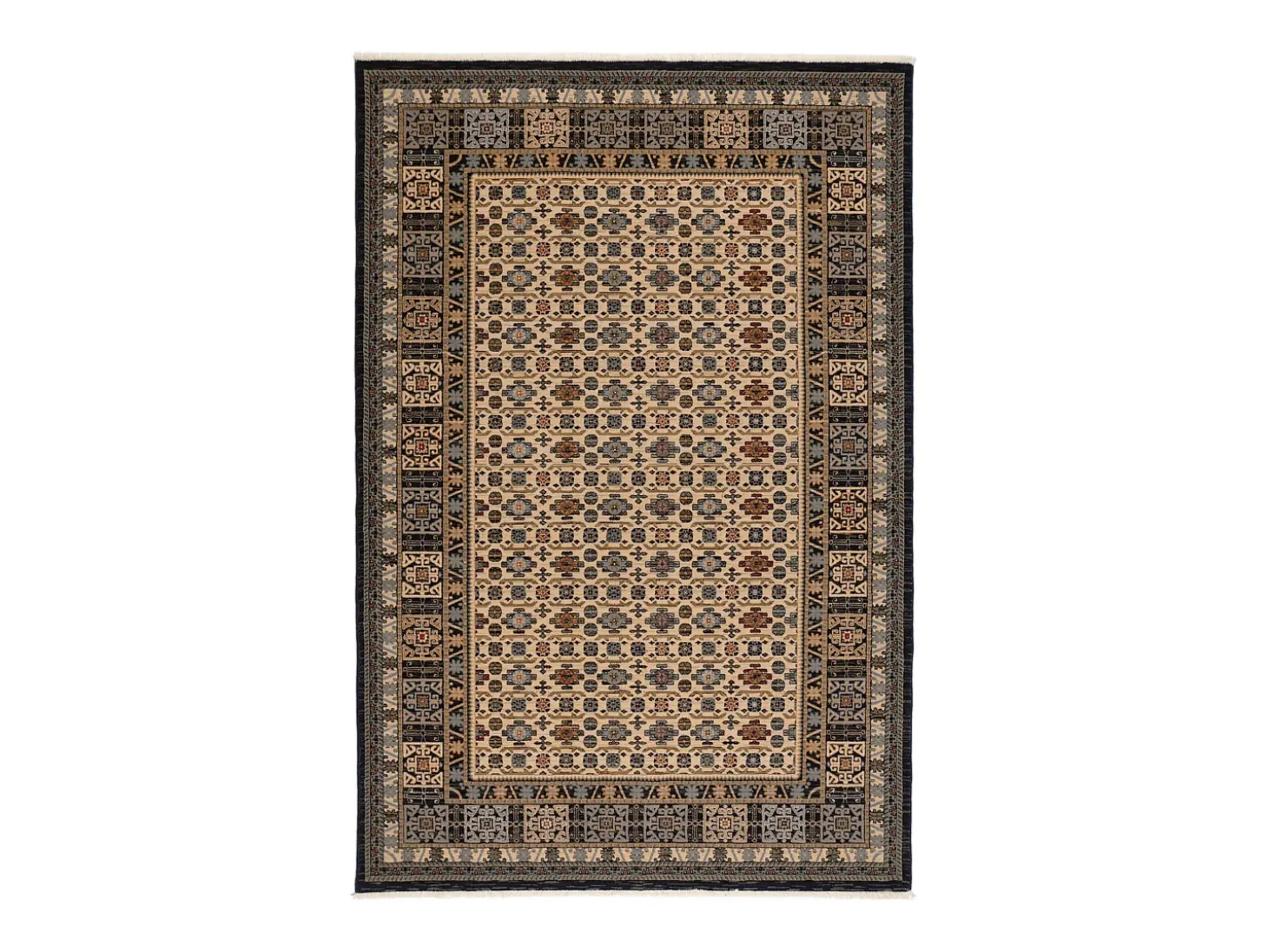 Alfombra oriental tejida de lana 60x85 cm azul multi Saharna