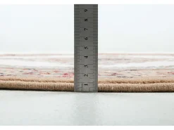 Alfombra oriental tejida con ribete 133x133 cm Beige Dolna