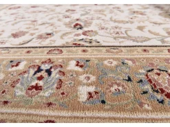 Alfombra oriental tejida con ribete 133x133 cm Beige Dolna