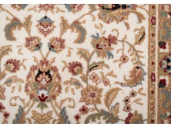 Alfombra oriental tejida con ribete 80x250 cm Beige Dolna