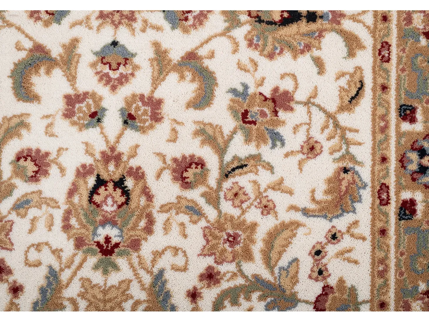 Alfombra oriental tejida con ribete 80x250 cm Beige Dolna