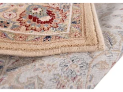Alfombra oriental tejida con ribete 50x80 cm Beige Dolna
