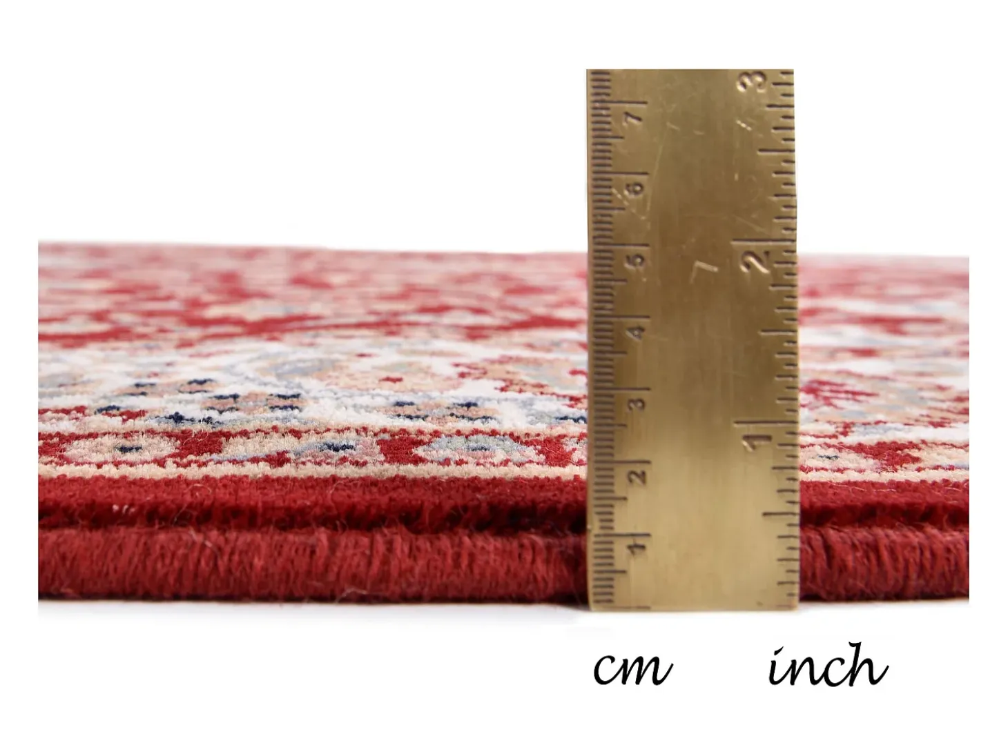 Alfombra oriental tejida con ribete 200x200 cm Rojo Dolna