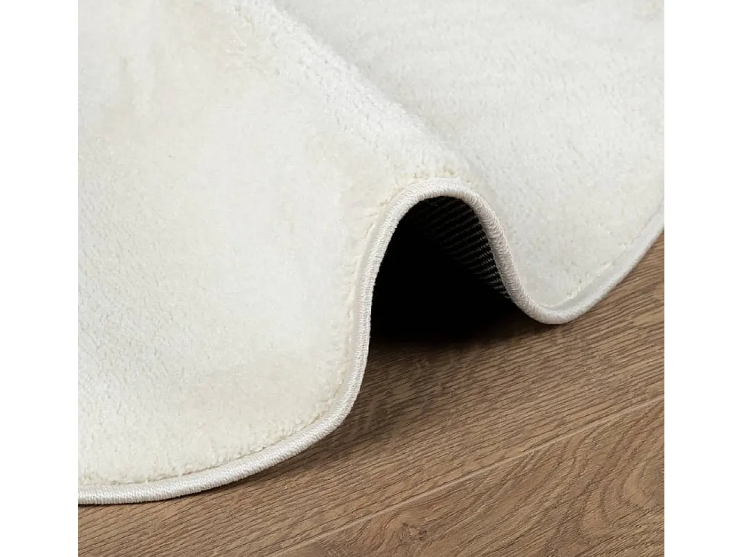 Alfombra OVIEDO de pelo corto color crema Ø 120 cm