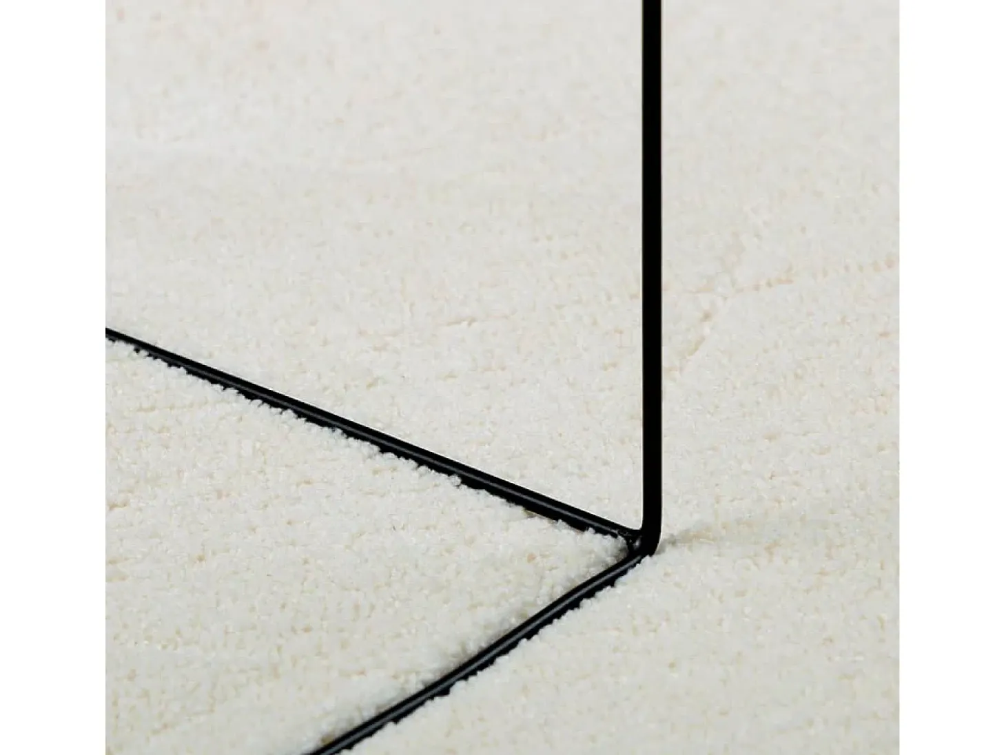 Alfombra OVIEDO de pelo corto color crema Ø 120 cm