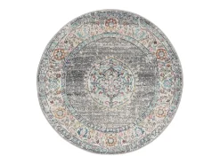 Alfombra Palma Exterior Oriental, Gris, 120 cm, redondo