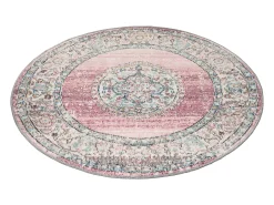 Alfombra Palma Exterior Oriental, Rosa, 120 cm, redondo