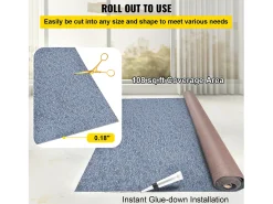 Alfombra para Interior y Exterior SucceBuy, 1,8 x 11,9 m, Alfombra Marina Gris, Antideslizante para Interior/Exterior
