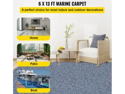 Alfombra para Interior y Exterior SucceBuy, 1,8 x 4 m, Alfombra Marina Gris, Antideslizante para Interior/Exterior
