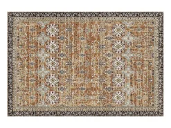 Alfombra para Salón SucceBuy, 1,8 x 2,7 m, Alfombra Grande para Dormitorio Lavable y Antideslizante, Suave y Cómoda, Estilo Vintage, Marrón y Verde