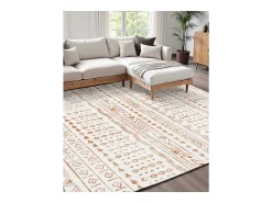 Alfombra para Salón SucceBuy, 1,8 x 2,7 m, Alfombra Grande para Dormitorio Lavable y Antideslizante, Suave y Cómoda, Estilo Moderno, para Dormitorio, Beige