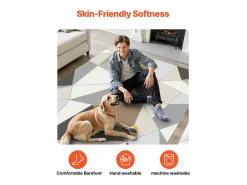 Alfombra para Salón SucceBuy, 1,5 x 2,1 m, Alfombra Grande para Dormitorio Lavable y Antideslizante, Suave y Cómoda, Estilo Moderno, Gris Antracita