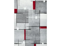Alfombra Pearl Salón morno Pelo corto, Gris Rojo, 140 x 200 cm