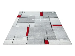 Alfombra Pearl Salón morno Pelo corto, Gris Rojo, 160 x 220 cm