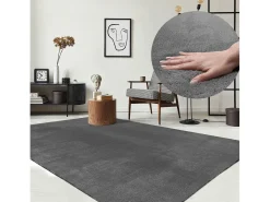Alfombra pelo corto lavable antideslizante - Antracita - 300 x 400 cm - RELAX
