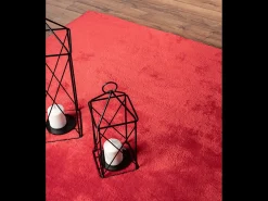 Alfombra pelo corto lavable antideslizante - Rojo - 120 x 160 cm - RELAX