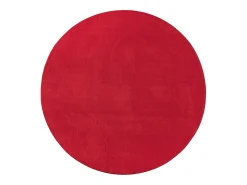 Alfombra pelo corto lavable antideslizante - Rojo - 120 cm Redondo - RELAX