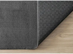 Alfombra pelo corto lavable antideslizante - Antracita - 80 x 150 cm - RELAX