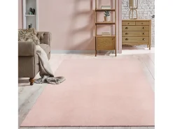 Alfombra pelo corto lavable antideslizante - Rosa - 60 x 110 cm - RELAX