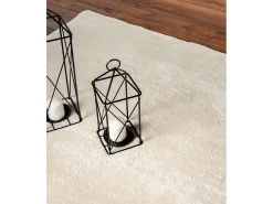 Alfombra pelo corto lavable antideslizante - Beige - 140 x 200 cm - RELAX