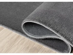 Alfombra pelo corto lavable antideslizante - Antracita - 80 x 300 cm - RELAX