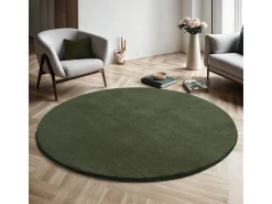 Alfombra pelo corto lavable antideslizante - Bosque - 120 cm Redondo - RELAX