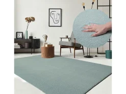 Alfombra pelo corto lavable antideslizante - Azul - 60 x 110 cm - RELAX