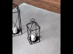 Alfombra pelo corto lavable antideslizante - Gris - 160 cm Redondo - RELAX