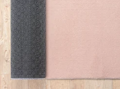 Alfombra pelo corto lavable antideslizante - Rosa - 120 cm Redondo - RELAX
