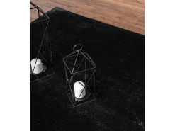 Alfombra pelo corto lavable antideslizante - Negro - 160 cm Redondo - RELAX