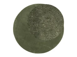 Alfombra pelo corto suave lavable HUARTE verde bosque Ø 80 cm ES64134
