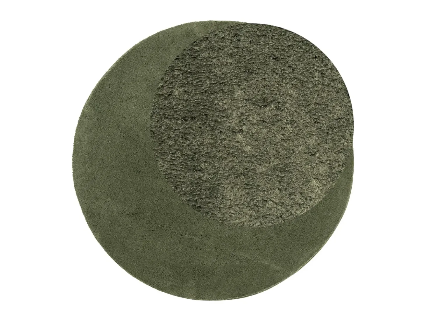 Alfombra pelo corto suave lavable HUARTE verde bosque Ø 80 cm ES64134