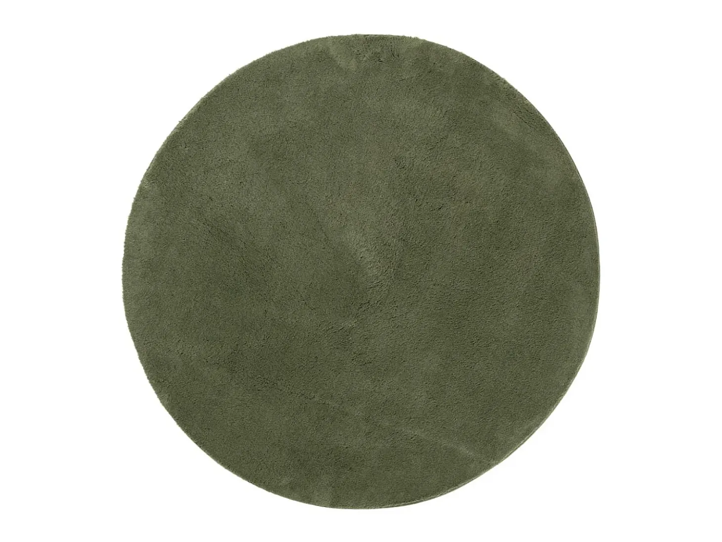 Alfombra pelo corto suave lavable HUARTE verde bosque Ø 80 cm ES64134