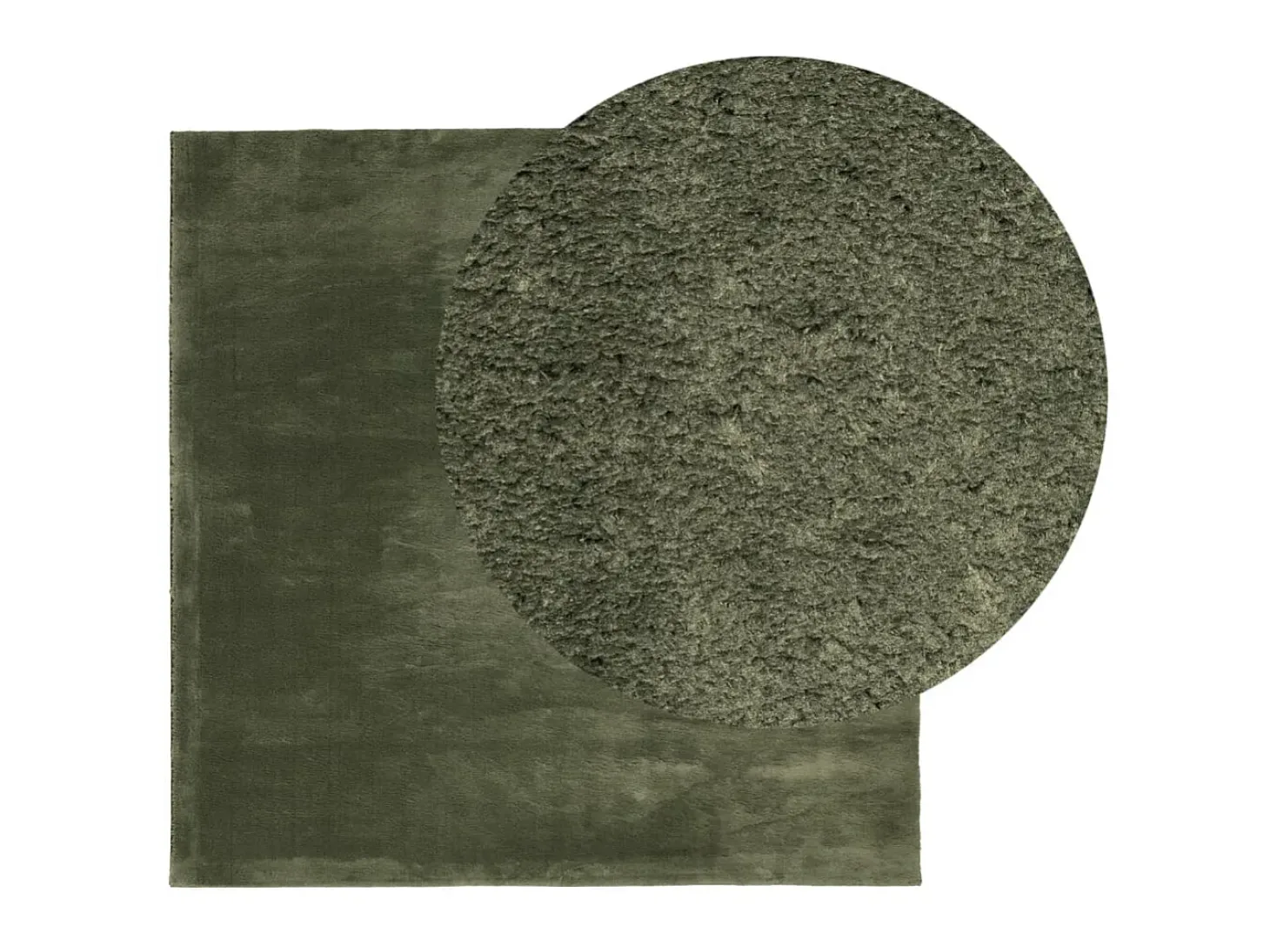 Alfombra pelo corto suave lavable HUARTE verde bosque 200x200cm ES90454