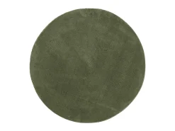 Alfombra pelo corto suave lavable HUARTE verde bosque Ø 100 cm ES91361