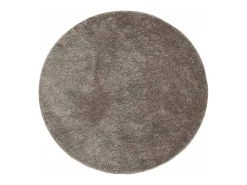 Alfombra pelo largo aspecto brillante ISTAN gris Ø 100 cm