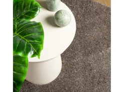 Alfombra pelo largo aspecto brillante ISTAN gris Ø 120 cm