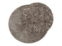 Alfombra pelo largo aspecto brillante ISTAN gris Ø 120 cm
