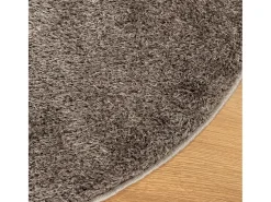 Alfombra pelo largo aspecto brillante ISTAN gris Ø 120 cm