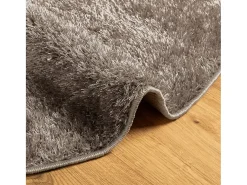 Alfombra pelo largo aspecto brillante ISTAN gris Ø 120 cm
