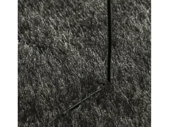Alfombra pelo largo aspecto brillante ISTAN antracita Ø 200 cm