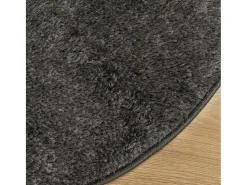 Alfombra pelo largo aspecto brillante ISTAN antracita Ø 160 cm
